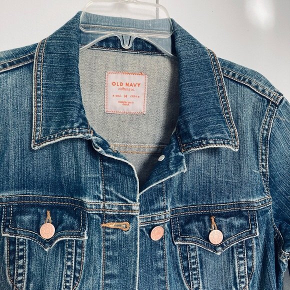 OLD NAVY Trucker Denim Jacket Button Down Blue Womens Medium - Picture 11 of 14